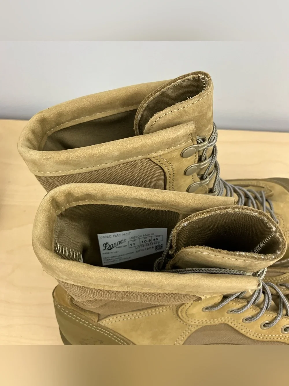 Danner Men’s Size 11.0 R USMC RAT HOT Coyote Combat Military Boots Soft Toe